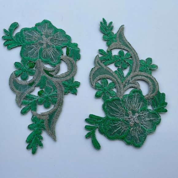 Embroidery Patches for Clothes Jacket Jeans Iron On Flower Patches set of 2 - Picture 8 of 8